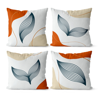 Kit 4 Capas De Almofadas Decorativas Cauda Baleia