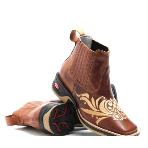 Botina Bota Country Texana Feminina Em Couro Rodeio | Shopee Brasil