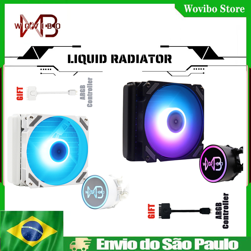 Wovibo Water Cooling Fan 120mm CPU Liquid Cooler Radiator PWM 4PIN RGB ...