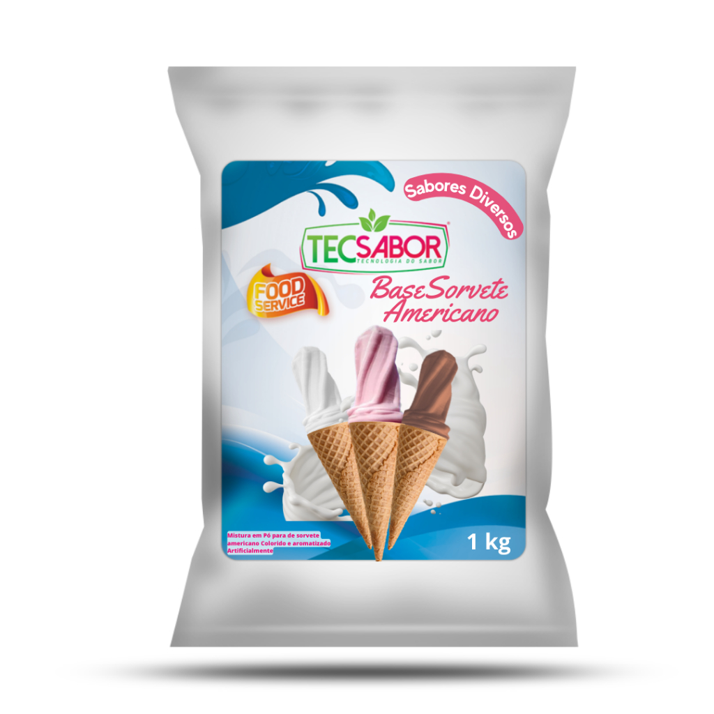 Base em Pó para Sorvete Americano 1 Kg Tecsabor