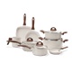 Jogo De Panelas Ceramic Life Brinox  8 Peças Vanilla