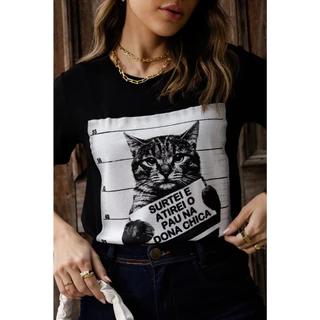 blusa T-SHIRT / Estampa gato / camiseta feminina manga curto ,top TECIDO: VISCOLYCRA