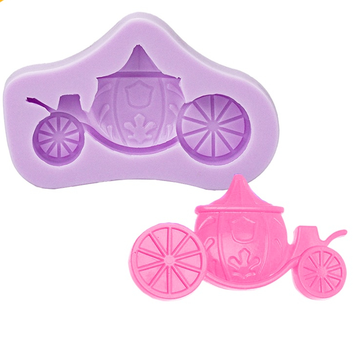 Molde 7cm Carruagem de Princesa Cinderela Em Silicone Pasta Americana