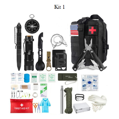 Kit de Sobrevivência, Militar, Kit Tático, Primeiros Socorros, Conjunto Completo, Kits de Emergência, Camping, Caminhadas, Aventuras