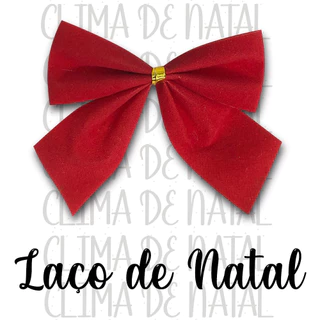 Kit 12 Laço Enfeite Lacinho Veludo Arvore de Natal Decoração - Vermelho