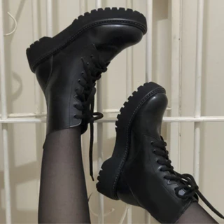 Coturno Feminino Preto Tratorada Tendencia Blogueiras Atemporal Luxo