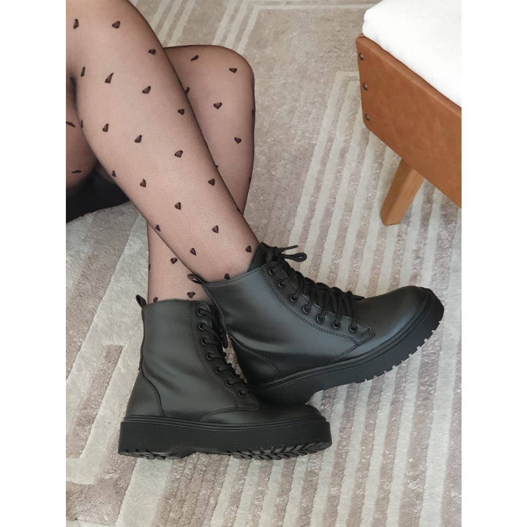 Bota de cano curto Coturno Tratorado Blogueiras Feminino Confortavel PROMOÇÃO PREÇO DE FABRICA