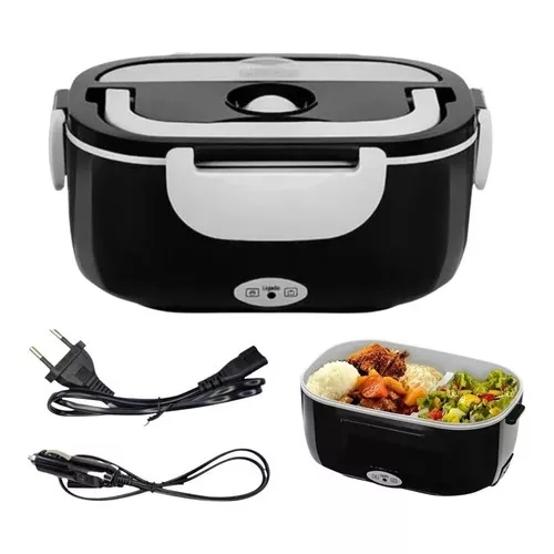 Marmita Elétrica portatil plástico 2 em 1 Tomada Carro 220V 110V 24V 12V