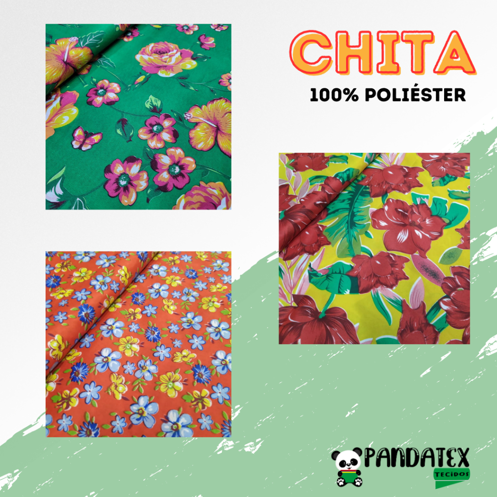 Tecido CHITA 100% Poliéster (Vendas por unidades a partir de 50cm X 1,50m de largura)