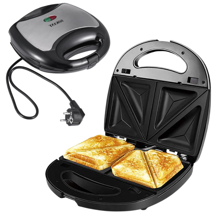 Sanduicheira Chapa Compacta Grill Waffles Lanche 3 Em 1 Acabamento Inox