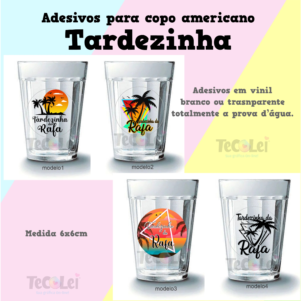 adesivos vinil para copo tulipa americano tardezinha personalizado ...