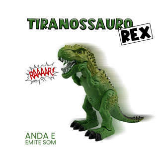 Tiranossauro Rex de Brinquedo que Acende, faz Barulho e Anda