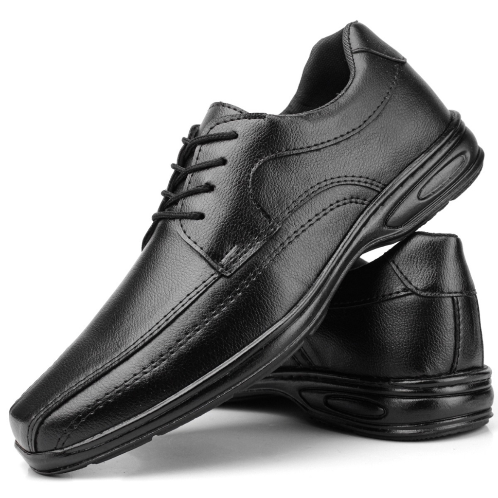 sapato social masculino preto confort super macio para trabalho e dia a ...