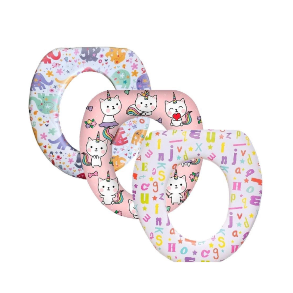 Assento Sanitário Redutor Adaptador Infantil Almofadado Criança Várias Estampas Penico Transição de Retirada de Fralda