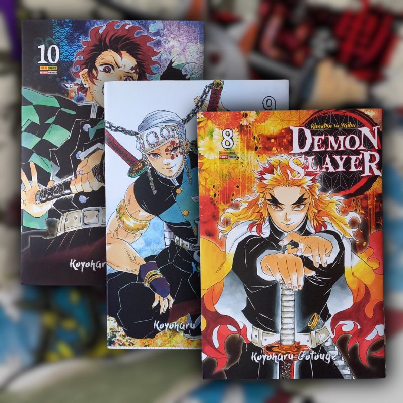 Mangá Demon Slayer Kimetsu no Yaiba Volumes 8,9 e 10 Shopee Brasil