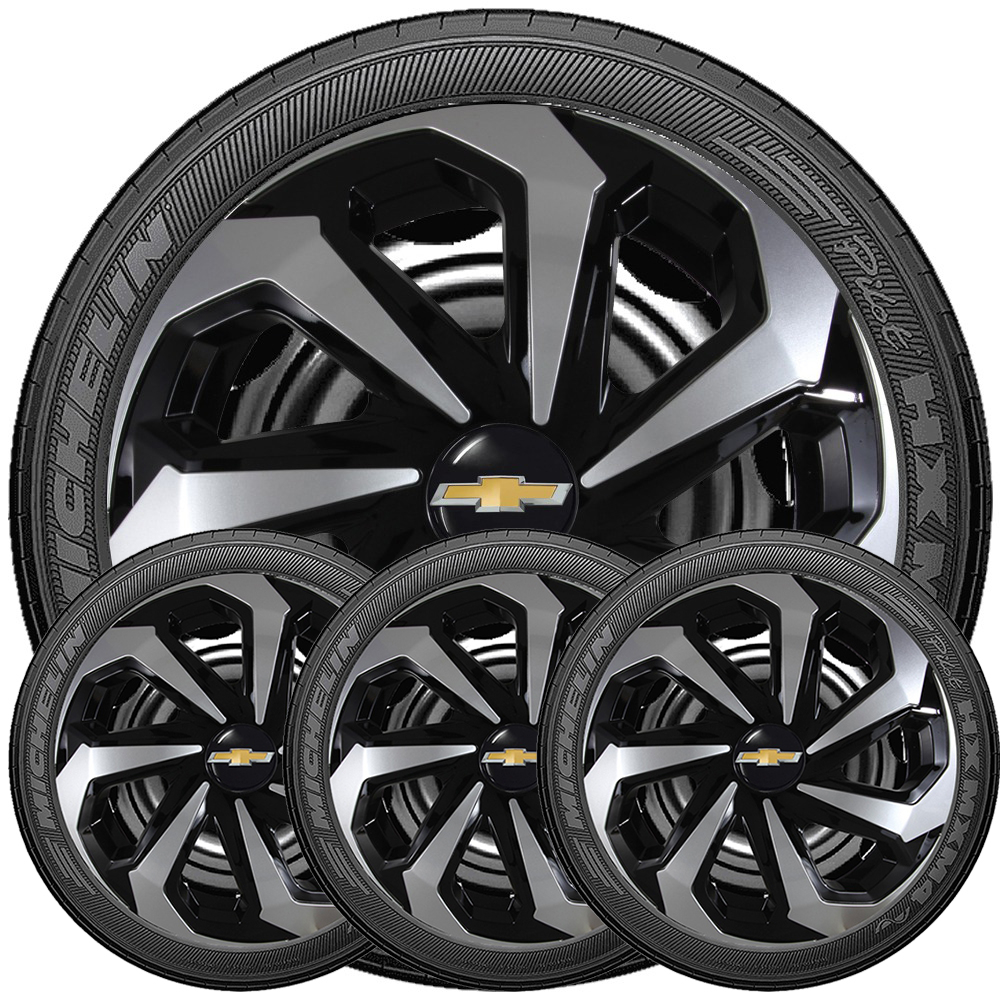 Kit 4 Calotas Aro 15 Modelo Esportivo Spider Gm Onix LT Prisma Celta Montana