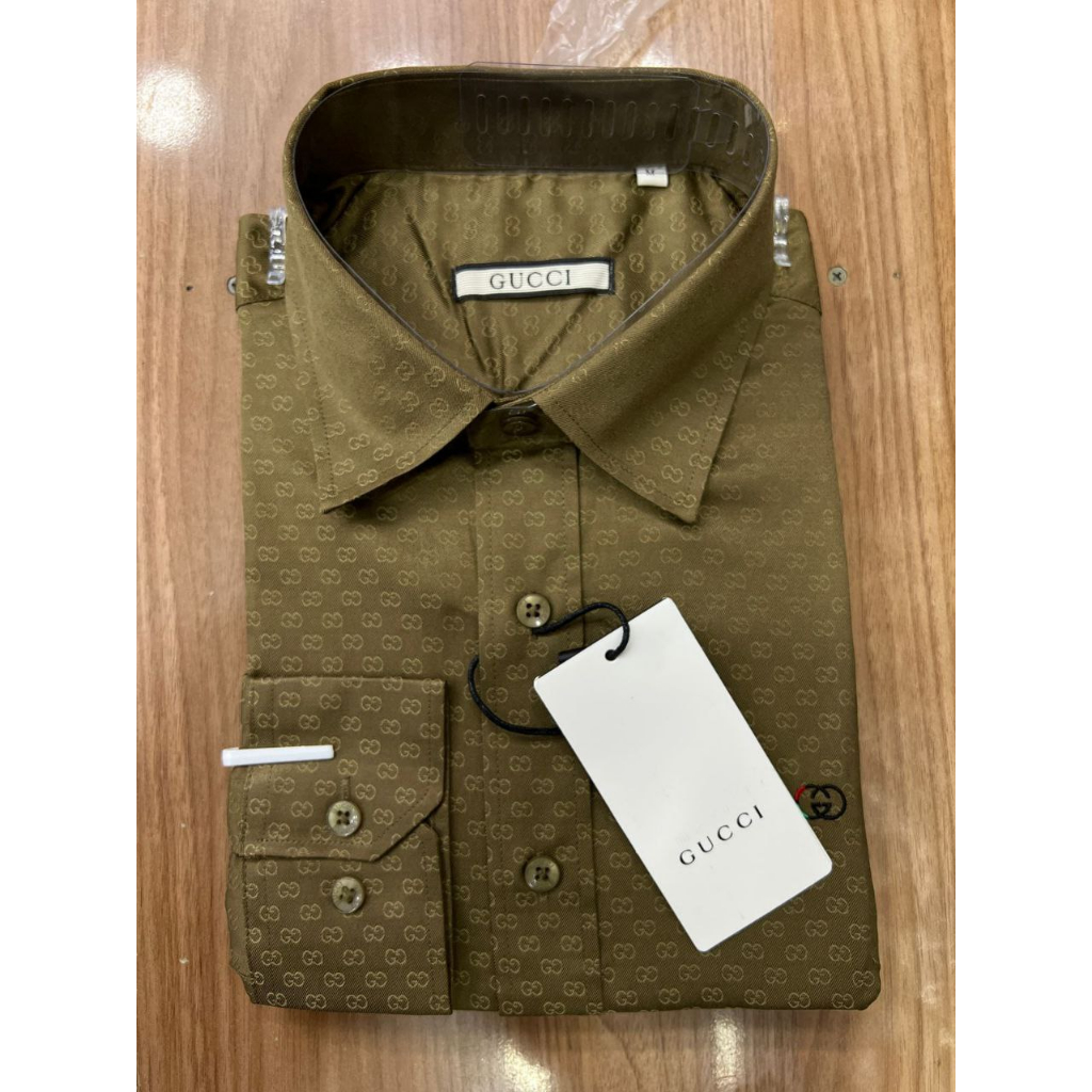 Camisa Social Grife Guccii - Manga Longa Masculino