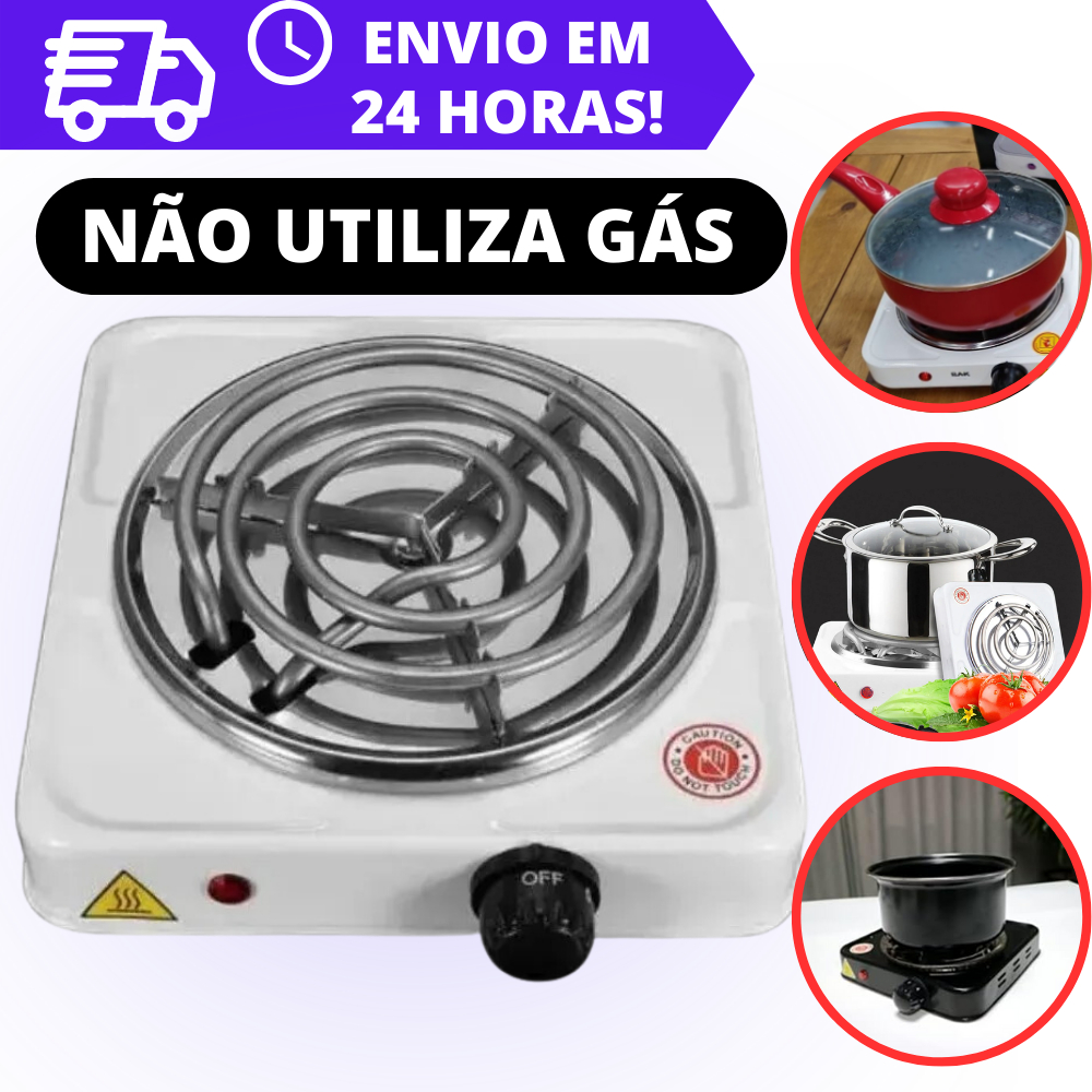 Fogareiro ELÉTRICO 1000 Watts Fogão Cooktop Camping Qualquer Panela 1