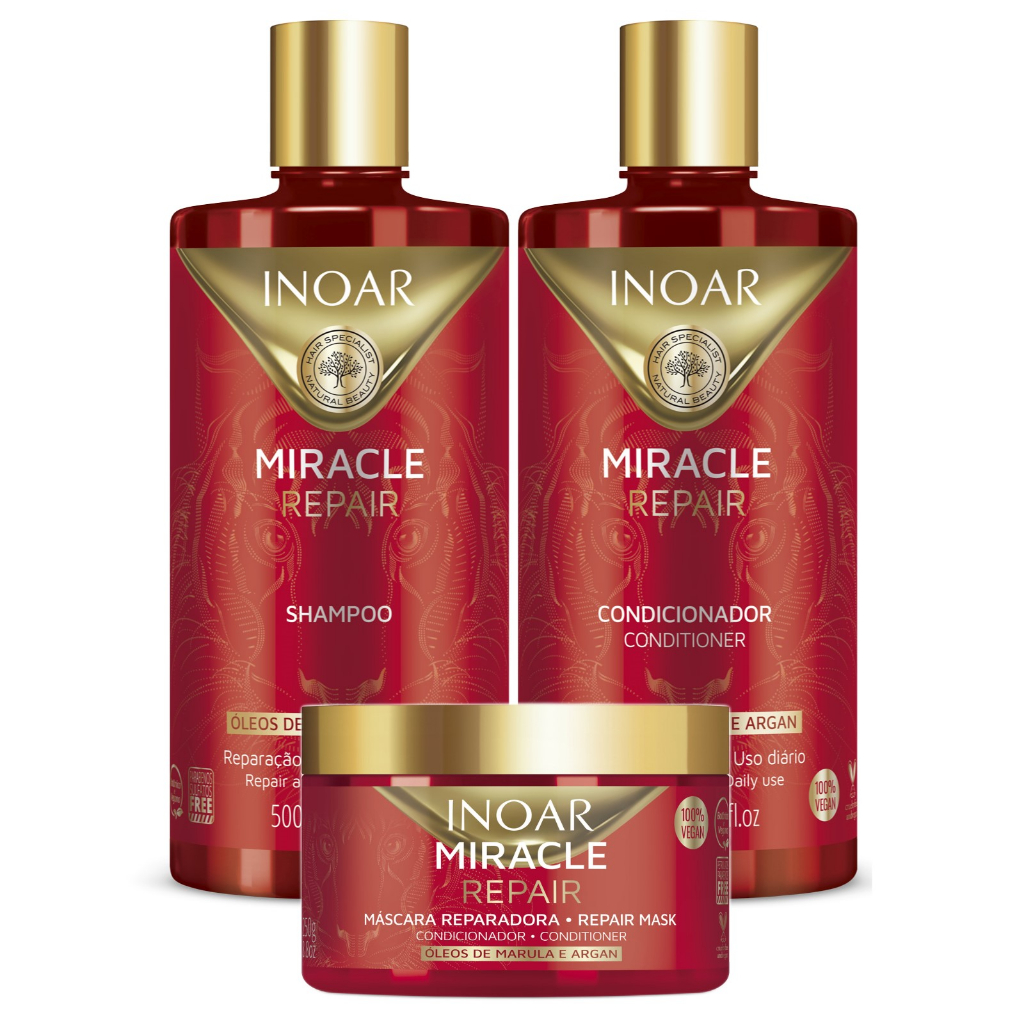 Kit Inoar Miracle Repair - 3 Produtos | Shopee Brasil