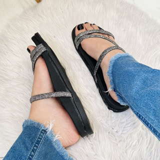Sandália Papete Birken Feminina Glitter Rasteirinha Chinelo Confortável