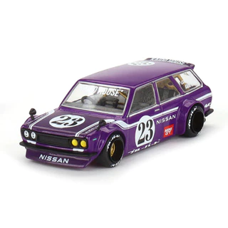 Mini GT KHMG062 X KAIDO HOUSE 1 / 64 DATSUN KAIDO 510 WAGON FIBRA DE CARBONO V1 ROXO DIECAST ESCALA MODELO CARRO