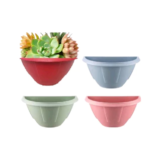 Kit 6 Vasos de Parede 1,2 Litros Coloridos Meia Lua Para Jardim Vertical Horta