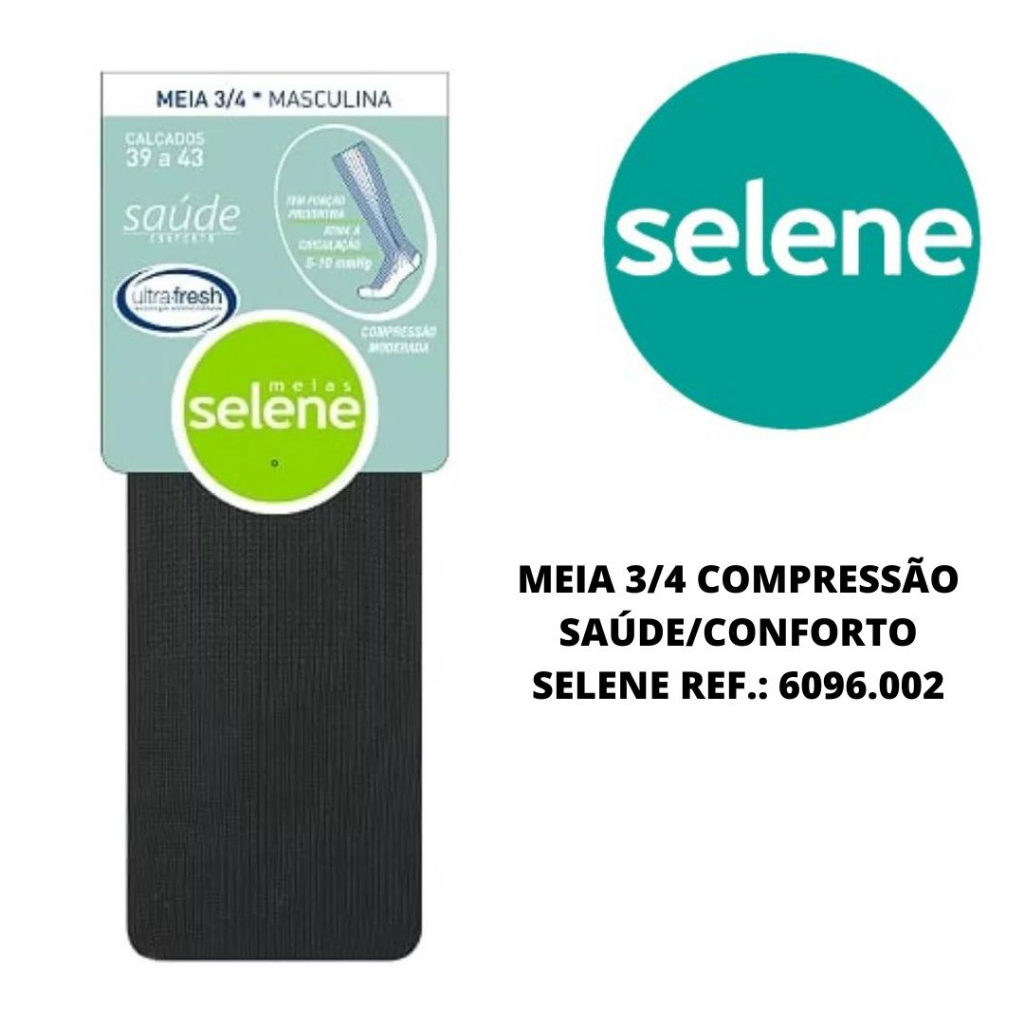 Meia 3/4 Selene compressão graduada masculina cano alto 6096