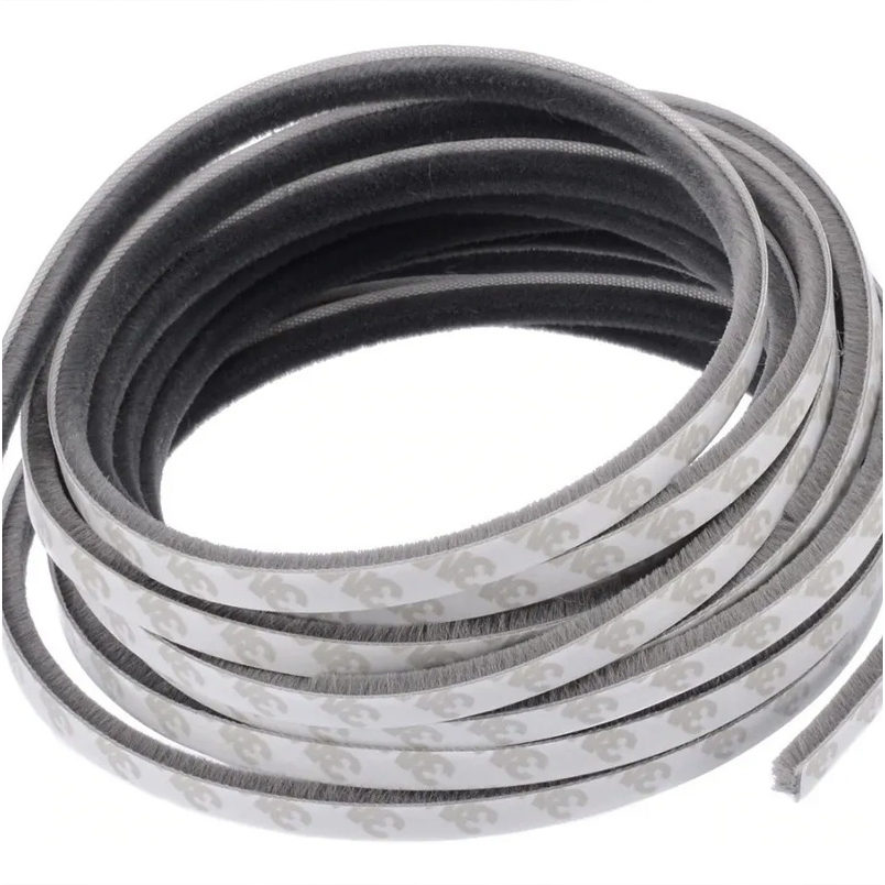 10 m - Veda Fresta Escovinha Fita Adesiva Escova Vedação 7mmx7mm portas janelas armários sacada e box