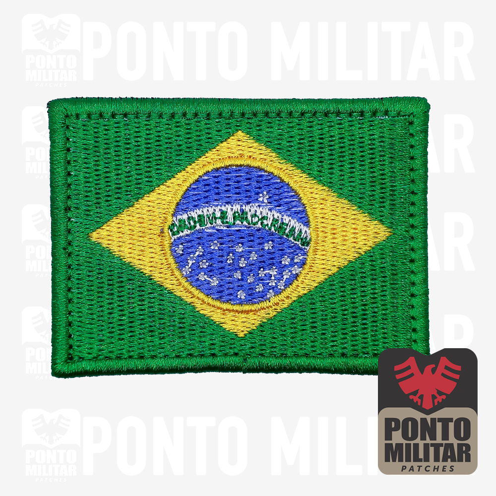 Ranger - Patch Bordado Atack Militar Bandeira do Brasil com Velcro