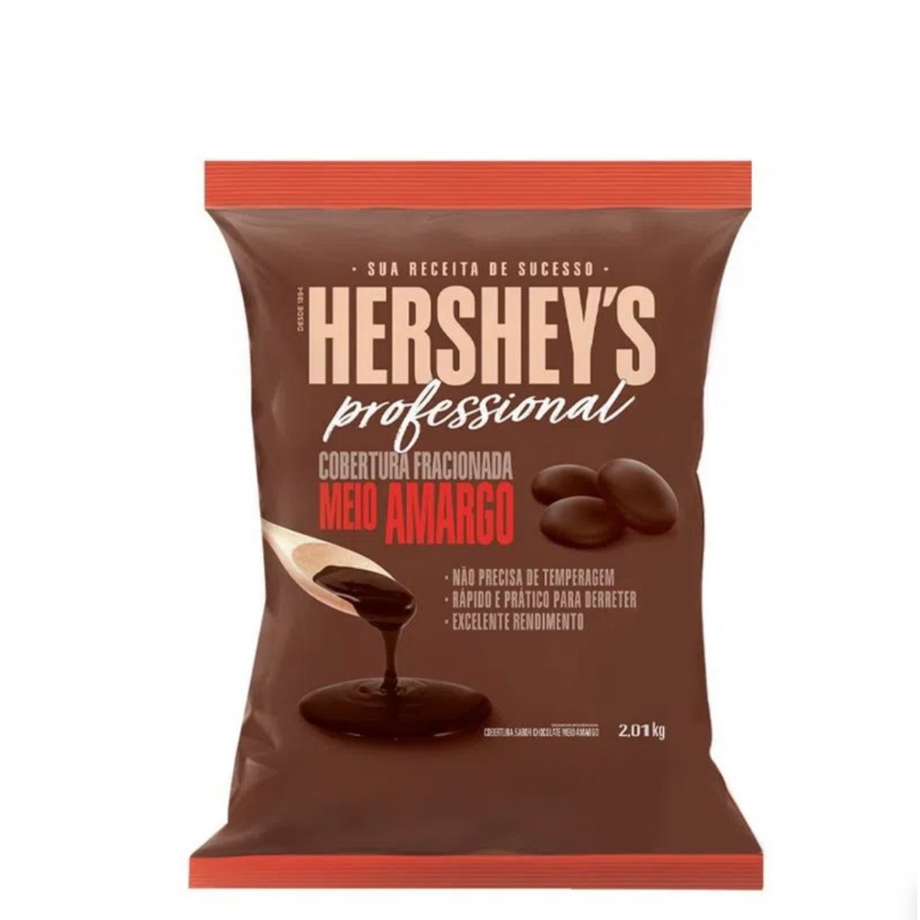 Cobertura Fracionada Professional HERSHEY'S Meio Amargo 2,01kg em Gotas