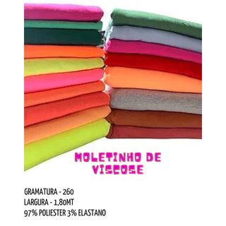 Tecido Malha Moletinho De Viscose 97% Poliéster 3% Elastano - Largura 1,80mt