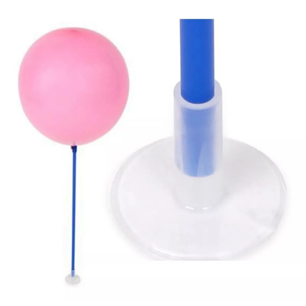 Suporte Base de Mesa Com Adesivo Para Vareta Pega Balão Com 10 Unidades