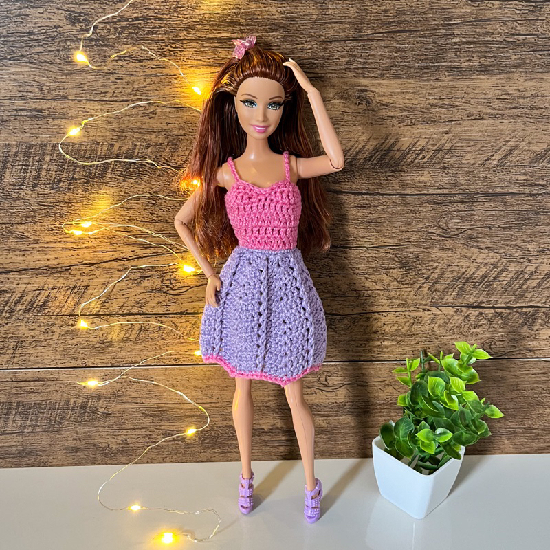 Vestido Croché lilas babados Barbie Curvy em Promoção na Americanas
