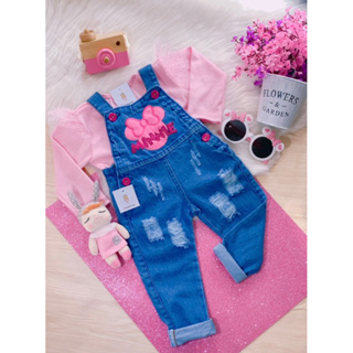 Jardineira Romper Salopete Barbie Bebe Infantil Mesversario Blogueirinha  Mini diva Roupa para Bebe