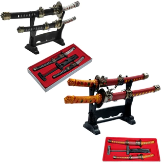 Katana 2 Espada Samurai Sabre Wakizashi Enfeite Miniatura Decoração
