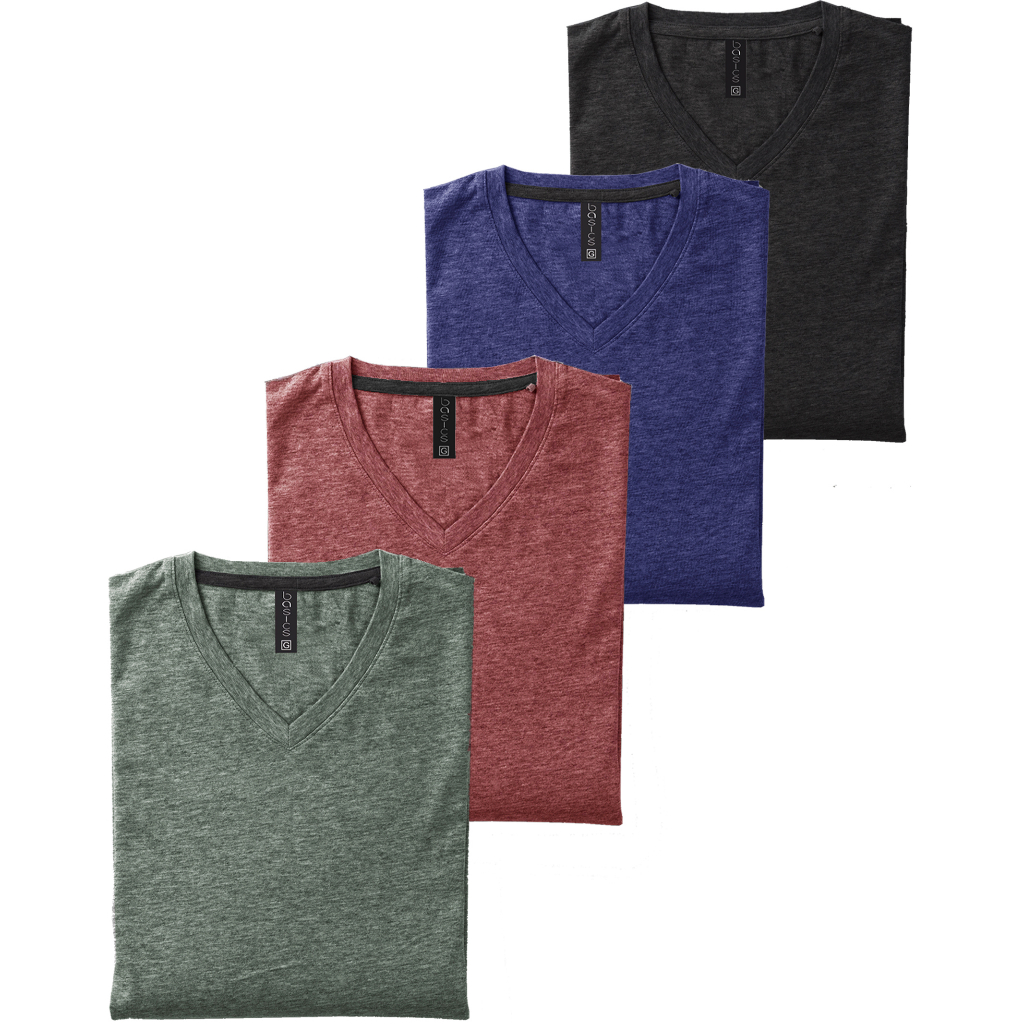 Kit 4 Camisetas Camisa Masculina Gola V Básica