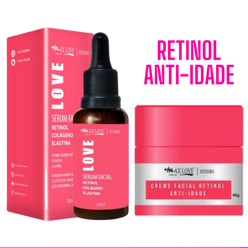 Creme Retinol para o Rosto Antissinais + Serum Facial Retinol ...