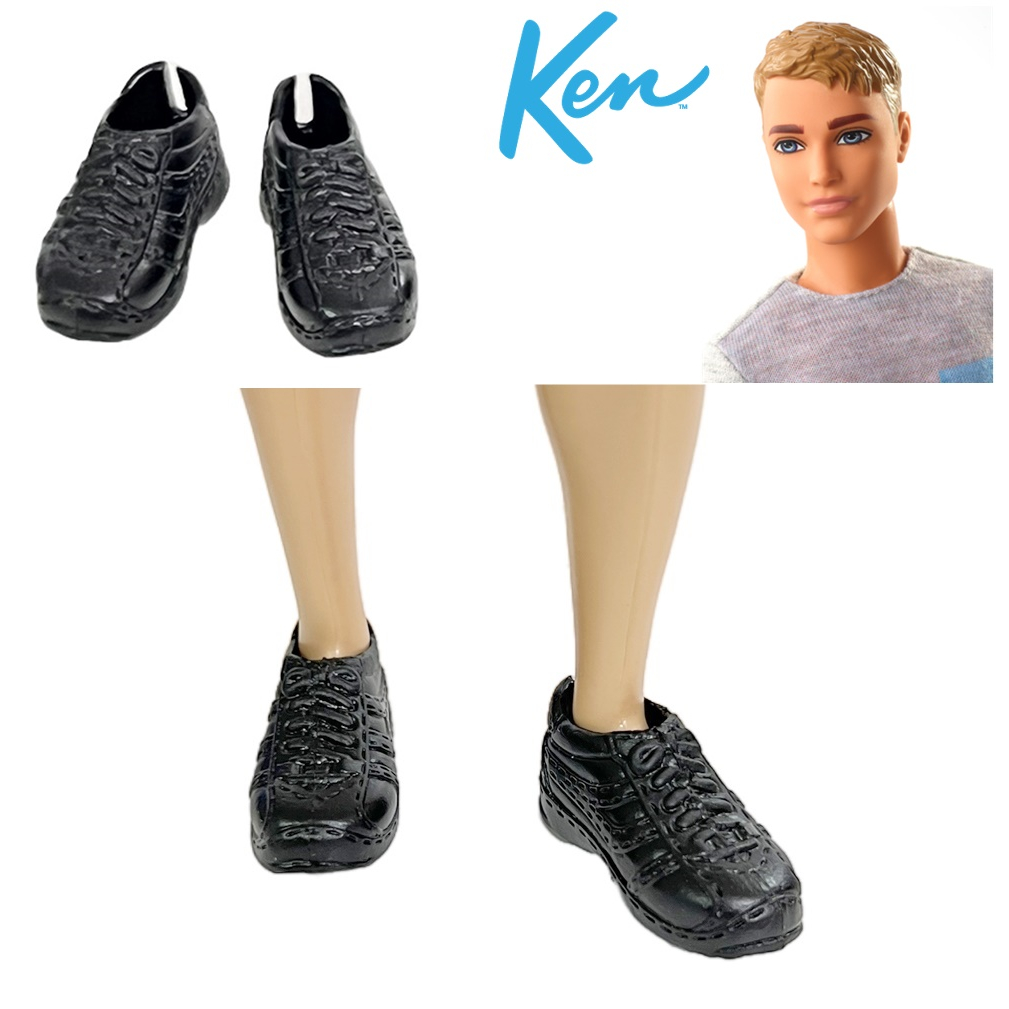 1 Par De Sapatos Para Boneco Ken ( Barbie ) Beto Sapatinho Preto Tênis  Sandália Chinelos Bota 21 | Shopee Brasil