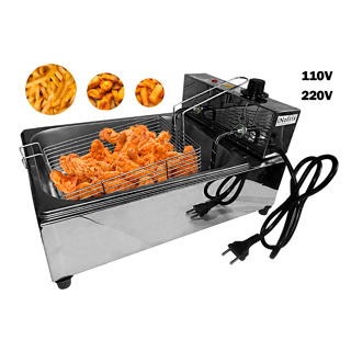 Fritadeira Elétrica Quadrada Inox 1 Cuba 5 Litros 110v 220v iNofrix