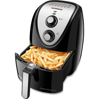 Fritadeira Sem Óleo Air Fryer 5L, Mondial, Preto/Inox, 1900W - AFN-50-BI