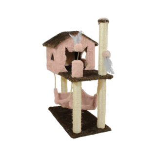 Arranhador Gato Casa Com Rede Grande 2 brinquedos - MIUPET