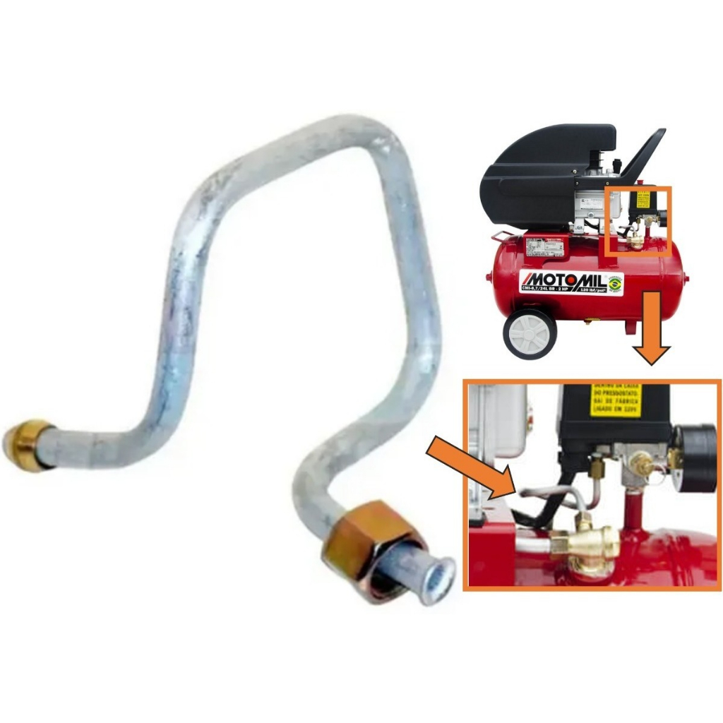 Serpentina Do Pressostato Em Alumínio + Conexões Schulz/pressure/motomil