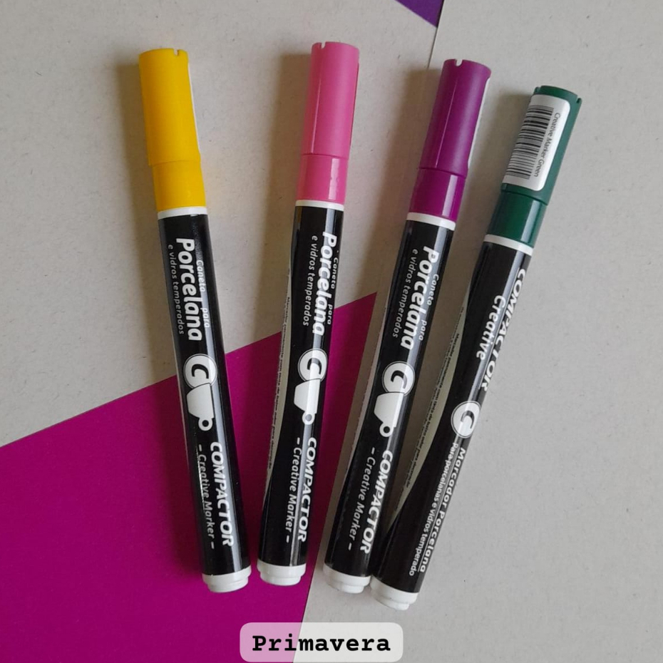 Kit de Canetas para Porcelana Vidro Temperado Creative Compactor ...