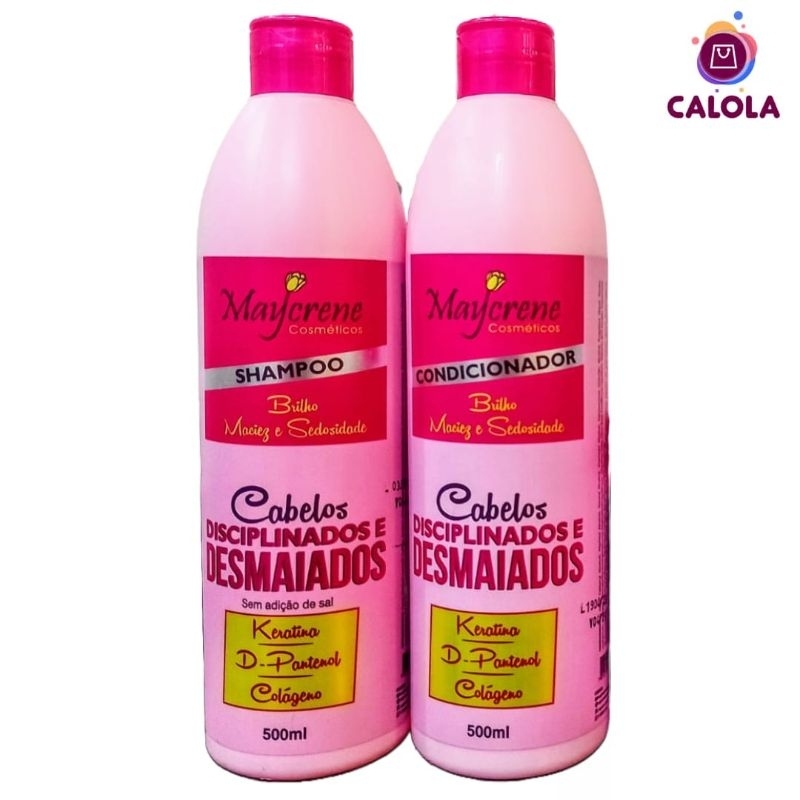 kit desmaia cabelo Maycrene (Shampoo e condicionador 500g) | Shopee Brasil