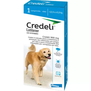 Credeli Antipulgas e Carrapatos Cães de 22 a 45kg 900mg 1 Comprimido Elanco em Oferta na Shopee