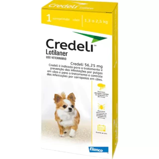 Credeli Antipulgas e Carrapatos Cães de 1,3 a 2,5kg 56,255mg 1 Comprimido Elanco em Oferta na Shopee