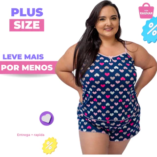 Pijama Feminino Plus Size Baby Doll Roupa Liganete