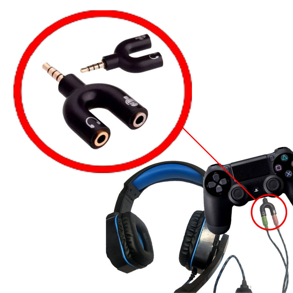 Adaptador Splitter Headset Fone Microfone P2 X P3 Gamer