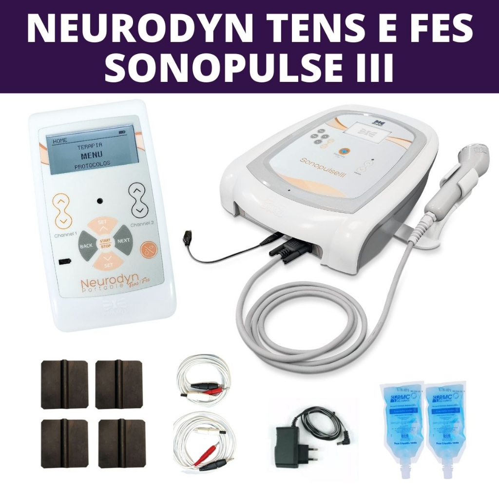 Kit Neurodyn Portatil TENS e FES + Sonopulse III Ibramed - Melhora o Preço