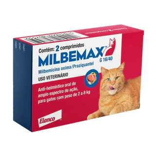 Vermífugo Milbemax FC para Gatos de 2 a 8kg Elanco em Oferta na Shopee